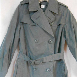 Military Army Green TRENCH COAT Rain Jacket Cotton